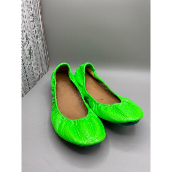 Tieks by Gavrielli Ballet Italian Leather Foldable Woman’s Lime Green Flats 10 - Picture 2 of 7